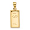14K Polished FINE GOLD Bar Pendant
