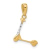 14K and White Rhodium Diamond-cut 3-D Scooter Pendant