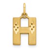 14KY Satin Diamond-cut Letter H Initial Charm