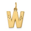 14KY Satin Diamond-cut Letter W Initial Charm