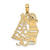 14k Polished Christmas Tree and Santa Charm