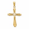 14k Polished Solid Cross Pendant