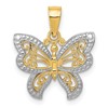 14K and White Rhodium Butterfly Charm
