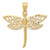 14K Diamond-cut Dragonfly Pendant