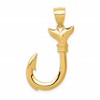 14K 3-D Whale Tail Hook Pendant