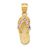14k 3-D February/Purple CZ Birthstone Flip Flop Pendant