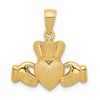 14K Claddagh Pendant with Textured Crown