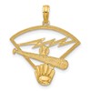 14K Baseball Diamond with Glove/Bat/Ball Pendant