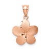 14K Rose Gold Satin Diamond-cut Plumeria Pendant