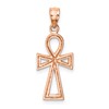 14K Rose Gold Polished Ankh Cross Pendant