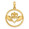 14k Claddagh Circle Pendant