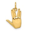 14K Polished Live Long and Prosper Hand Pendant