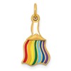 14K Polished Enameled Rainbow Brush Pendant