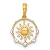 14k with White Rhodium Polished Sun With Moon Cycle Charm