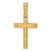14k Polished Diamond-cut Fancy Latin Cross Pendant