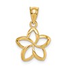 14k Polished Cut-out Plumeria Pendant