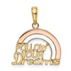 14k Two-tone with White Rhodium FOLLOW YOUR DREAMS Rainbow Charm