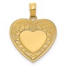 14K Polished Swirled Border Engravable Heart Pendant