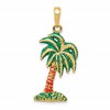 14k Enameled Palm Tree Pendant