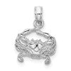 14K White Gold Blue Crab Charm