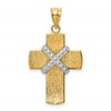 14K Two-tone Diamond-cut -X- Cross Pendant