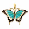 14K Blue Enameled Butterfly Pendant