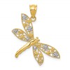 14k and White Rhodium Filigree Dragonfly Pendant