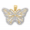 14k and White Rhodium Filigree Butterfly Pendant