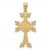 14K Polished and Textured Armenian Cross Pendant