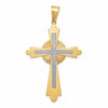 14k Two-Tone Polished Large Cross Pendant
