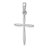14K White Gold Polished Cross With Tapered Ends Pendant