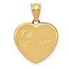 14k Polished TE AMO Heart Pendant