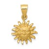 14k Satin Diamond-cut Sun Pendant