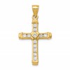 14k CZ Cross Pendant