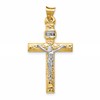 14k Two-Tone and White Rhodium INRI Crucifix Pendant