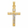 14K Two-Tone and White Rhodium Crucifix Pendant