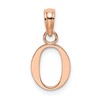14K Rose Gold Polished Block Letter O Initial Pendant