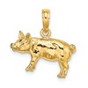 14K 3-D Textured Farm Pig Charm