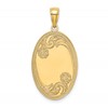 14K Floral Oval with Engravable Center Charm