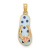 14K 3-D Enamel Anchor On Blue Polka-Dot Flip-Flop Charm