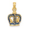 14K 3-D Blue Enamel Crown Charm