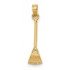 14K 3-D Leaf Rake Garden Tool Charm