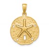 14K Starfish on Sand Dollar Charm
