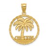 14K CANCUN Palm Tree Circle Charm