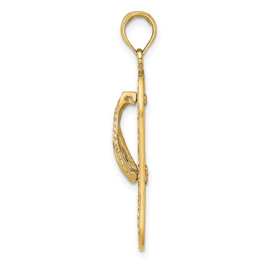 14K Gold Triple Turtle Flip-Flop Charm
