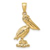 14K 3-D Large Standing Pelican with Moveable Mouth Charm