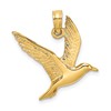 14K Polished Flying Seagull Charm