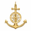 14K Large Anchor with Nautical Compass Charm