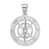 14K White Gold Nautical Compass with Moveable Needle Charm