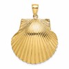 14K Large 3-D Textured Scallop Shell Charm